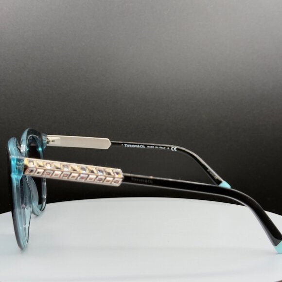 Tiffany & Co TF 4175B 8285/9S Black Cat Eye Sunglasses Blue Lens 55 19 140 READ main image 11
